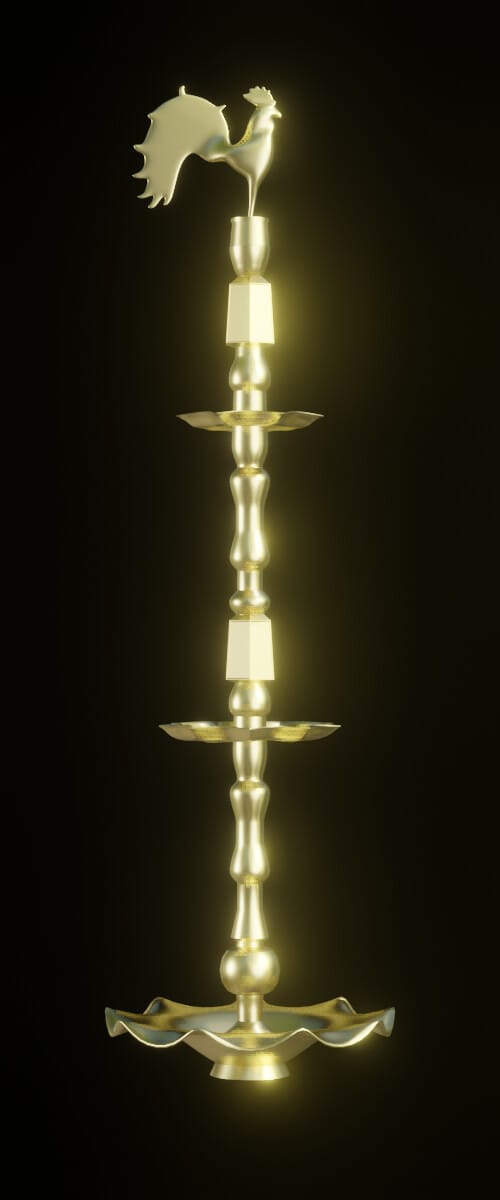 Brass oil lamp
